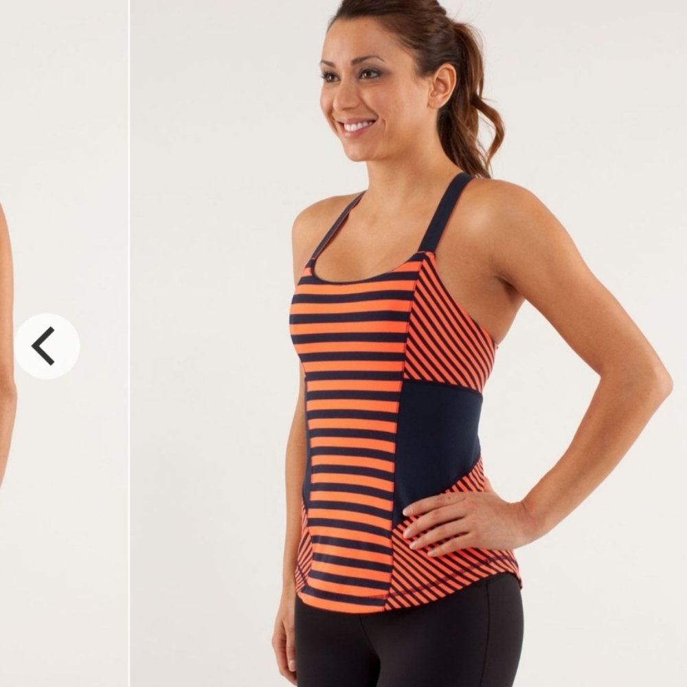 Lululemon Work It Out Tank Sea Stripe Light Flare Inkwell